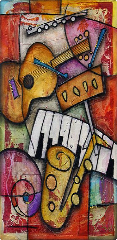 musical instruments painting